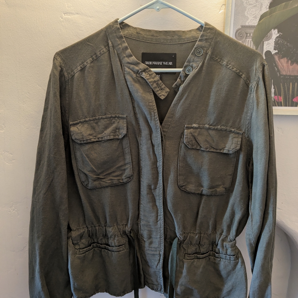 Who What Wear Green Utility Jacket with Relaxed Fit
